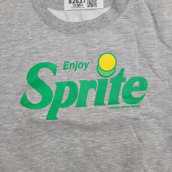 Coca-Cola Sprite Cropped Sweatshirt Womens XL 23x18 Gray - Picture 3 of 13
